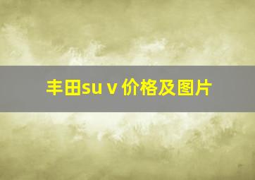 丰田suⅴ价格及图片