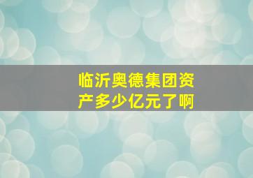 临沂奥德集团资产多少亿元了啊