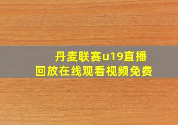 丹麦联赛u19直播回放在线观看视频免费