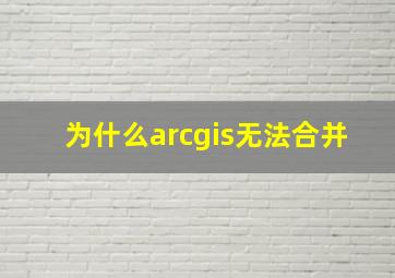 为什么arcgis无法合并