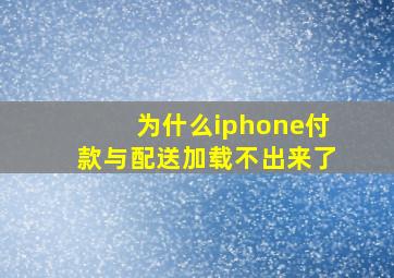 为什么iphone付款与配送加载不出来了