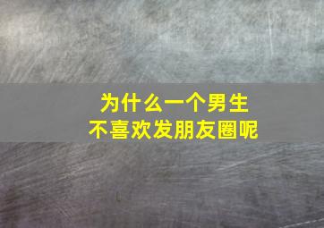 为什么一个男生不喜欢发朋友圈呢