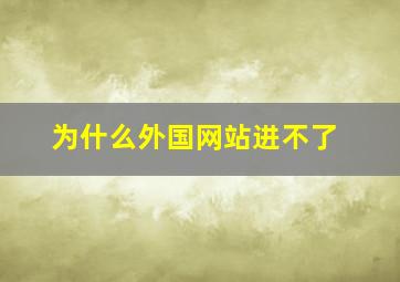 为什么外国网站进不了