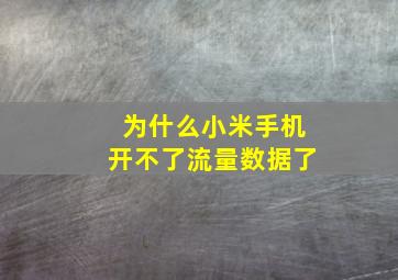 为什么小米手机开不了流量数据了