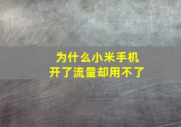 为什么小米手机开了流量却用不了