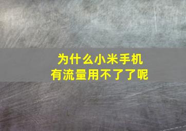 为什么小米手机有流量用不了了呢