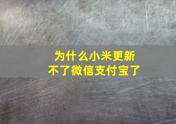 为什么小米更新不了微信支付宝了