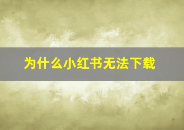 为什么小红书无法下载