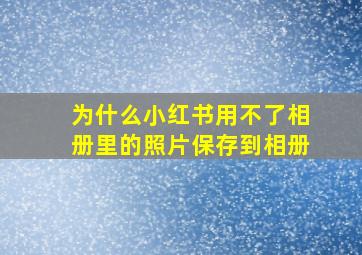 为什么小红书用不了相册里的照片保存到相册