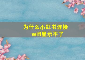 为什么小红书连接wifi显示不了