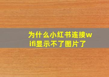 为什么小红书连接wifi显示不了图片了