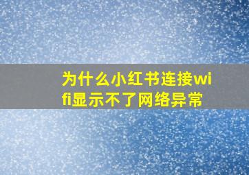 为什么小红书连接wifi显示不了网络异常