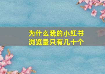 为什么我的小红书浏览量只有几十个