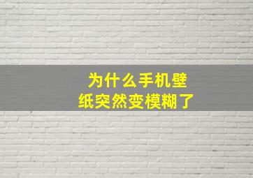 为什么手机壁纸突然变模糊了