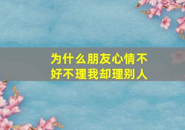 为什么朋友心情不好不理我却理别人