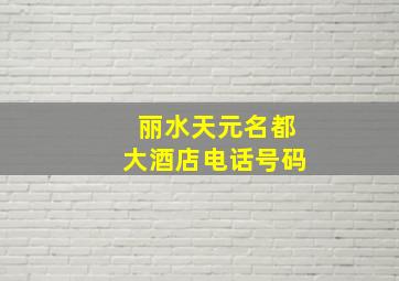 丽水天元名都大酒店电话号码