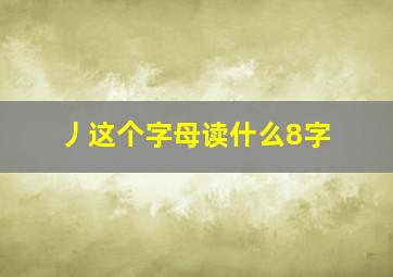 丿这个字母读什么8字