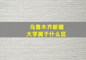 乌鲁木齐新疆大学属于什么区