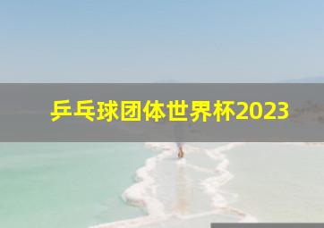 乒乓球团体世界杯2023