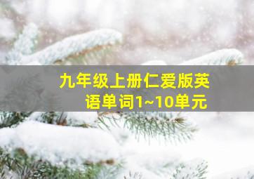 九年级上册仁爱版英语单词1~10单元