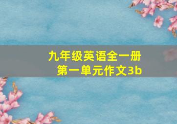 九年级英语全一册第一单元作文3b