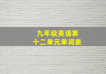 九年级英语第十二单元单词表