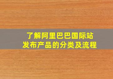 了解阿里巴巴国际站发布产品的分类及流程