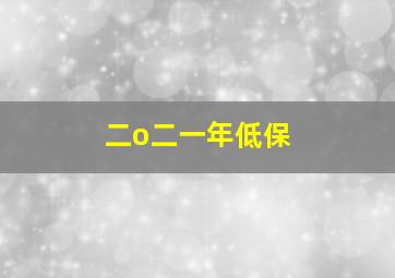 二o二一年低保