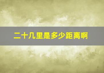 二十几里是多少距离啊