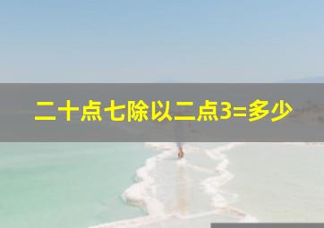 二十点七除以二点3=多少