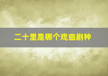 二十里是哪个戏曲剧种