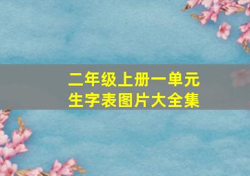 二年级上册一单元生字表图片大全集