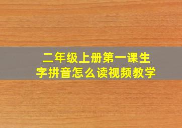 二年级上册第一课生字拼音怎么读视频教学