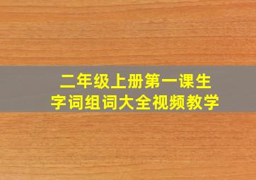 二年级上册第一课生字词组词大全视频教学