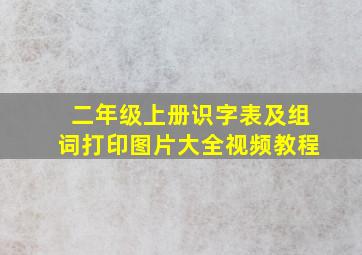 二年级上册识字表及组词打印图片大全视频教程