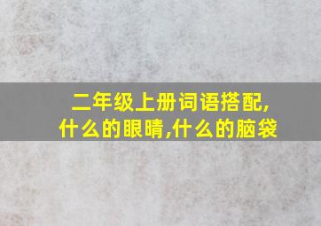 二年级上册词语搭配,什么的眼晴,什么的脑袋