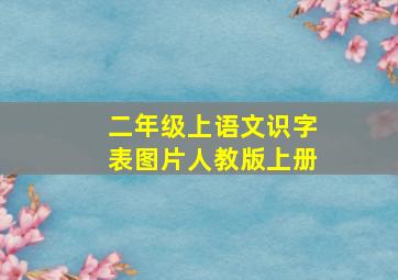 二年级上语文识字表图片人教版上册