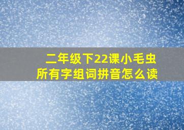 二年级下22课小毛虫所有字组词拼音怎么读