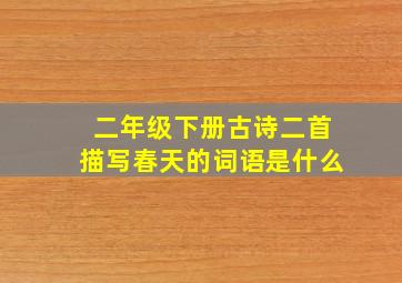 二年级下册古诗二首描写春天的词语是什么