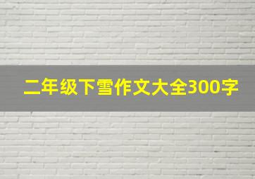 二年级下雪作文大全300字