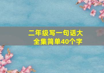 二年级写一句话大全集简单40个字