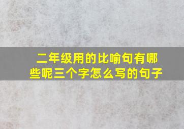 二年级用的比喻句有哪些呢三个字怎么写的句子