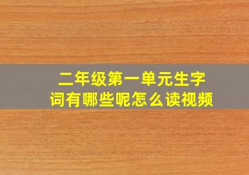 二年级第一单元生字词有哪些呢怎么读视频