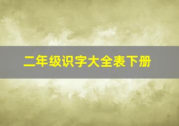 二年级识字大全表下册