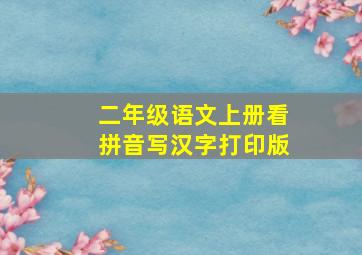 二年级语文上册看拼音写汉字打印版