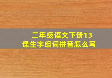 二年级语文下册13课生字组词拼音怎么写