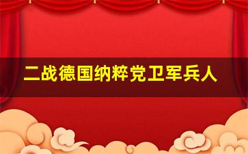 二战德国纳粹党卫军兵人