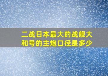 二战日本最大的战舰大和号的主炮口径是多少