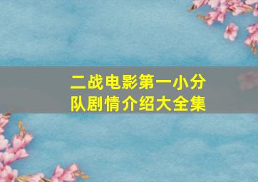 二战电影第一小分队剧情介绍大全集