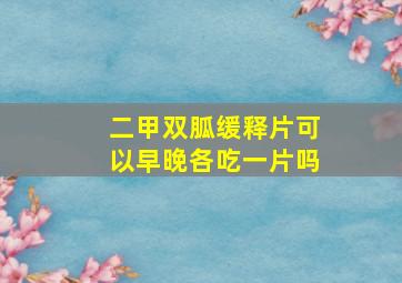 二甲双胍缓释片可以早晚各吃一片吗